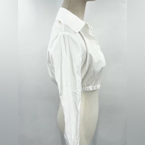 🚩steal authentic Prada White Cropped Bomber-Style Jacket - Picture 4 of 10